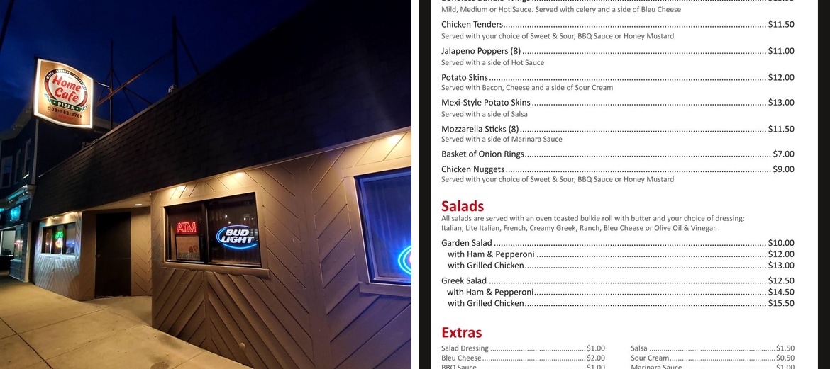 Home Cafe Menu